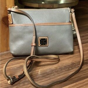 Dooney & Bourke Pebble Leather Crossbody in Gray and Tan